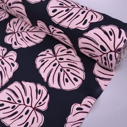 Cotton Canvas - Navy and Purple - Palms