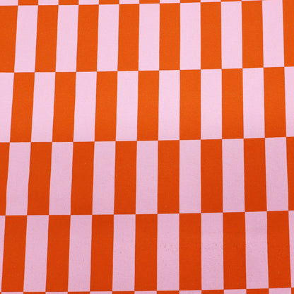 100% Cotton Canvas Fabric - Pink and Orange Rectangles