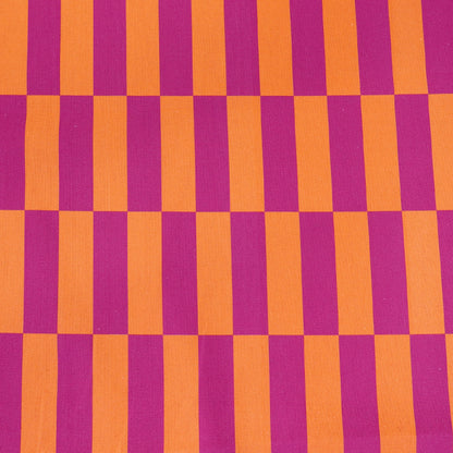 100% Cotton Canvas Fabric - Orange and Pink Geometric design