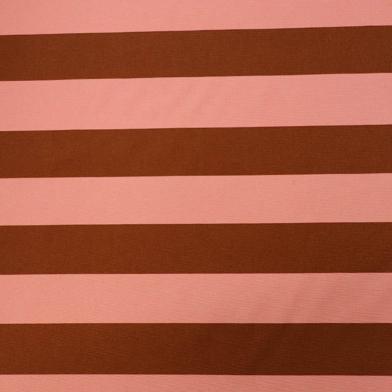 100% Cotton Brown and Orange Striped Canvas Fabric
