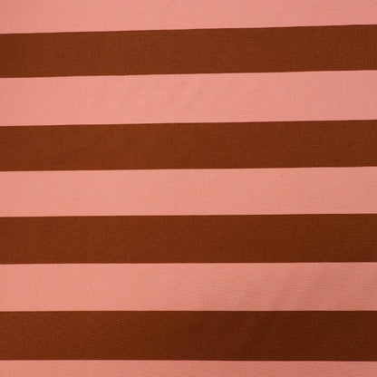 100% Cotton Brown and Orange Striped Canvas Fabric