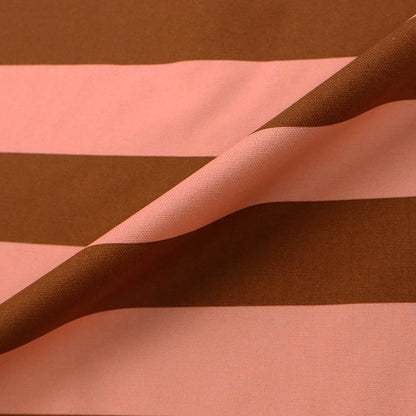 100% Cotton Brown and Orange Striped Canvas Fabric