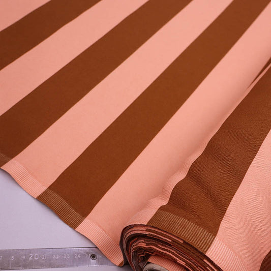 Cotton Canvas Stripe - Brown and Orange