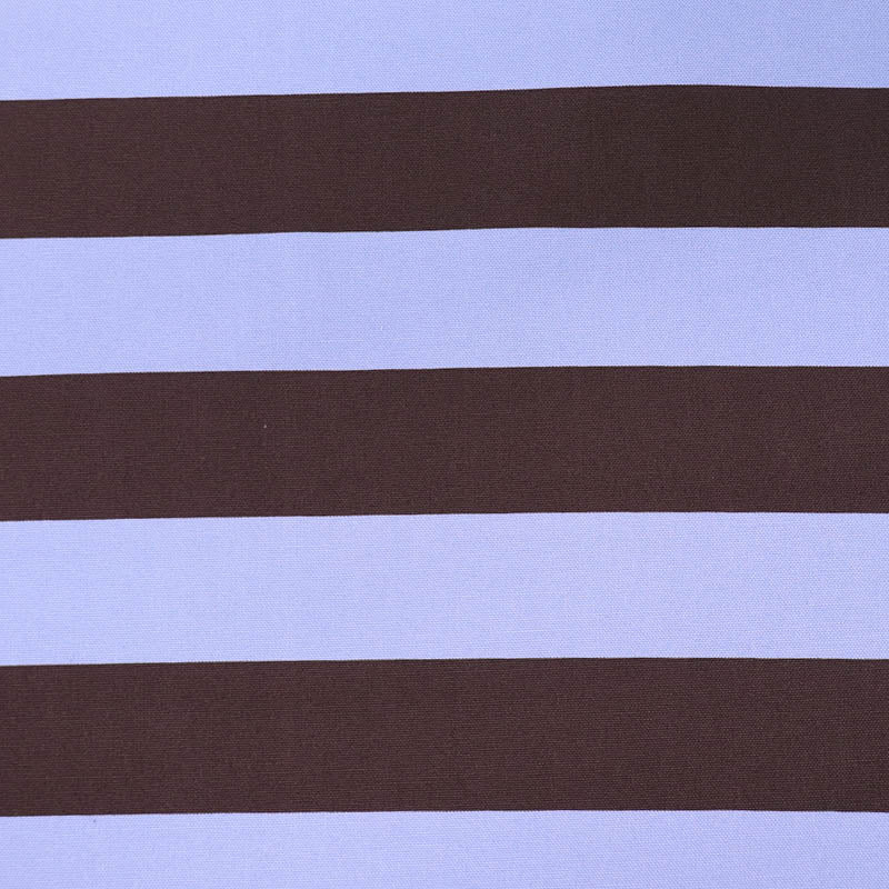 100% Cotton Canvas Fabric - Brown and Blue Bold Stripe
