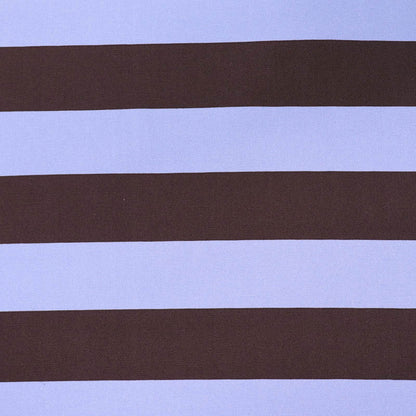 100% Cotton Canvas Fabric - Brown and Blue Bold Stripe