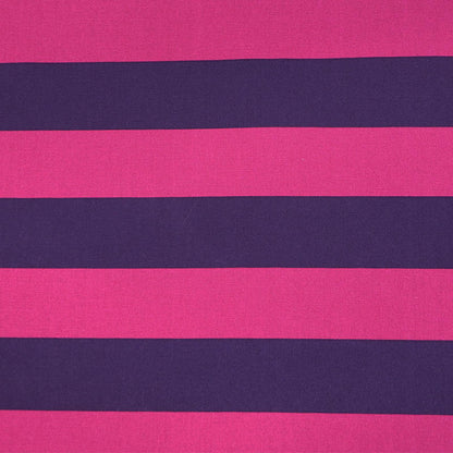 100% Cotton Canvas Fabric - Pink and Navy Bold Stripe