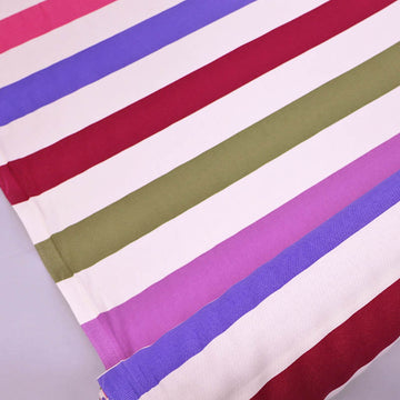 100% Cotton Multicolour Striped Canvas Fabric