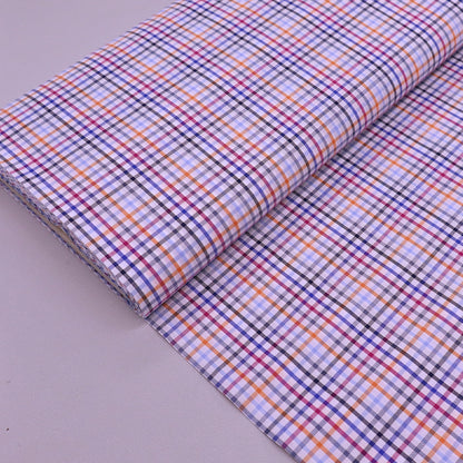 multicoloured small check dressmaking fabric 100% cotton