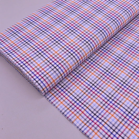 multicoloured small check dressmaking fabric 100% cotton