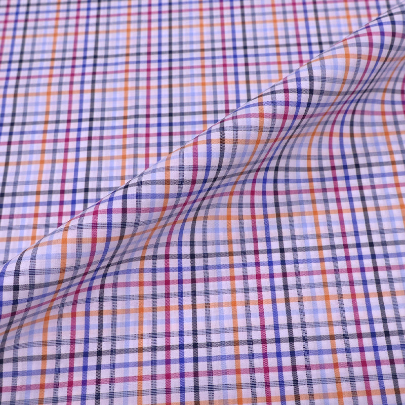 multicoloured small check dressmaking fabric 100% cotton