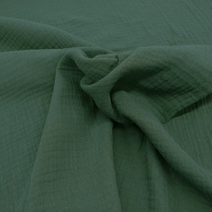 100% Cotton Double Gauze Fabric - Dark Pine Green