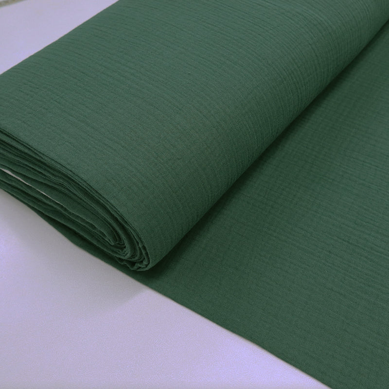 100% Cotton Double Gauze Fabric - Dark Pine Green
