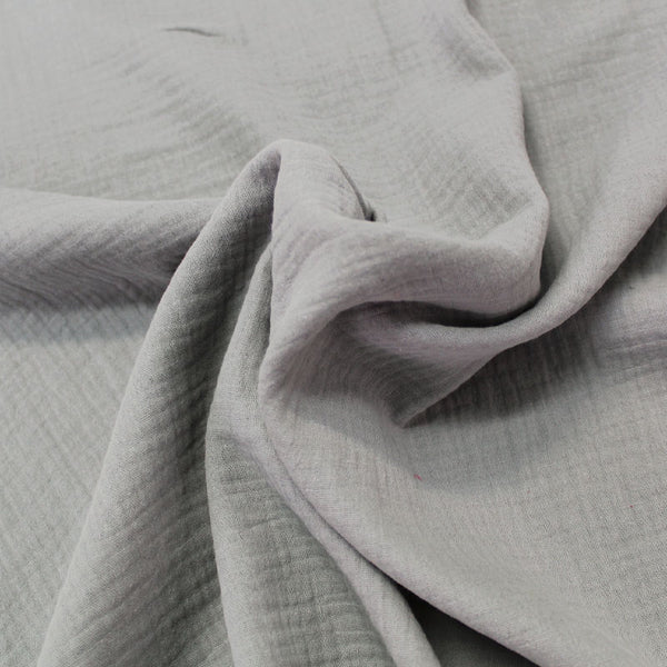 Cotton Double Gauze Fabric | Dove Grey | Fabrics Galore