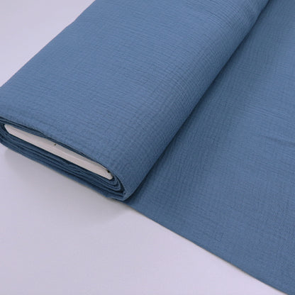 Cotton Double Gauze  - Dusky Blue