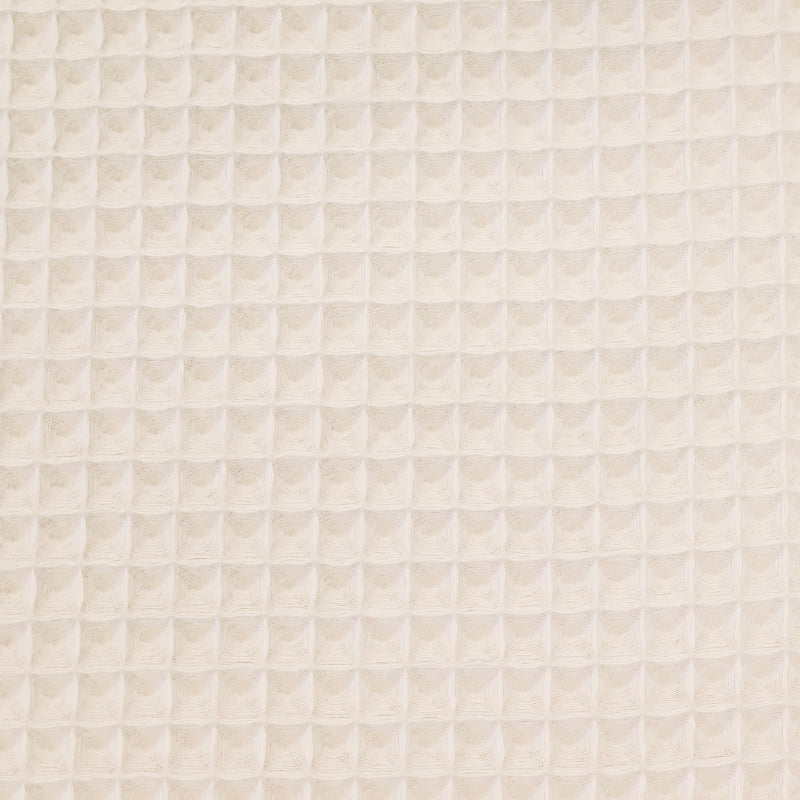 100% cotton White Double Gauze Fabric - Waffle Texture