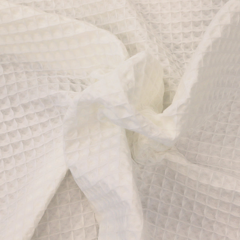 Cotton Double Gauze - Waffle Texture - Bright White