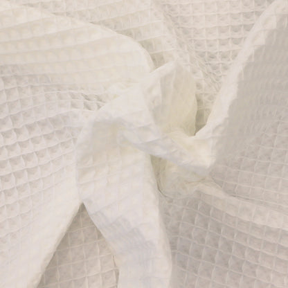 Cotton Double Gauze - Waffle Texture - Bright White