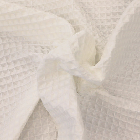 Cotton Double Gauze - Waffle Texture - Bright White