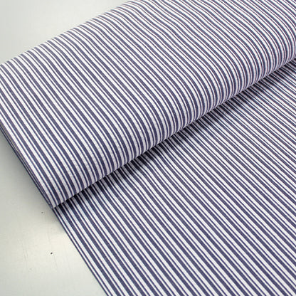 Grey Blue and White Striped Seersucker Fabric