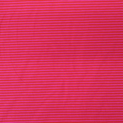 Cotton Elastane Jersey - Mini Stripe - Raspberry