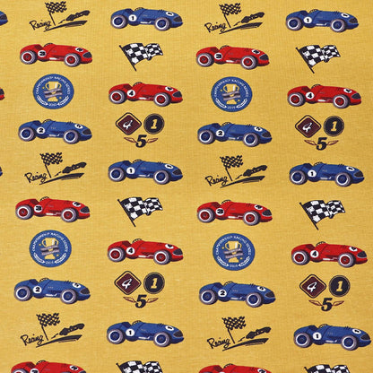 Cotton Elastane Jersey - Mustard - Cars