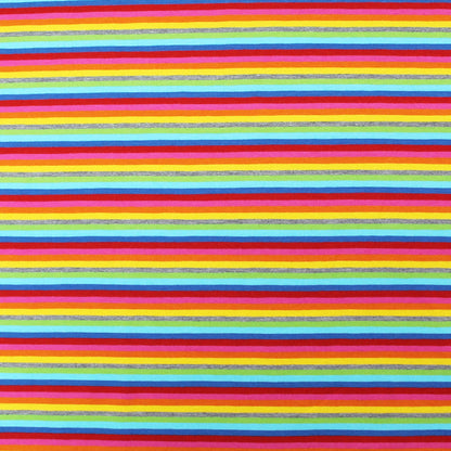 50CM REMNANT Cotton Elastane Jersey - Rainbow Stripe