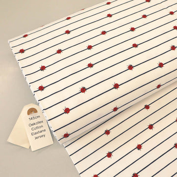 Cotton Elastane Jersey - White - Lady Bug