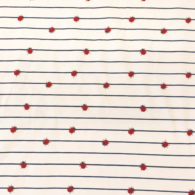 Cotton Elastane Jersey - White - Lady Bug