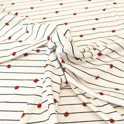 Cotton Elastane Jersey - White - Lady Bug