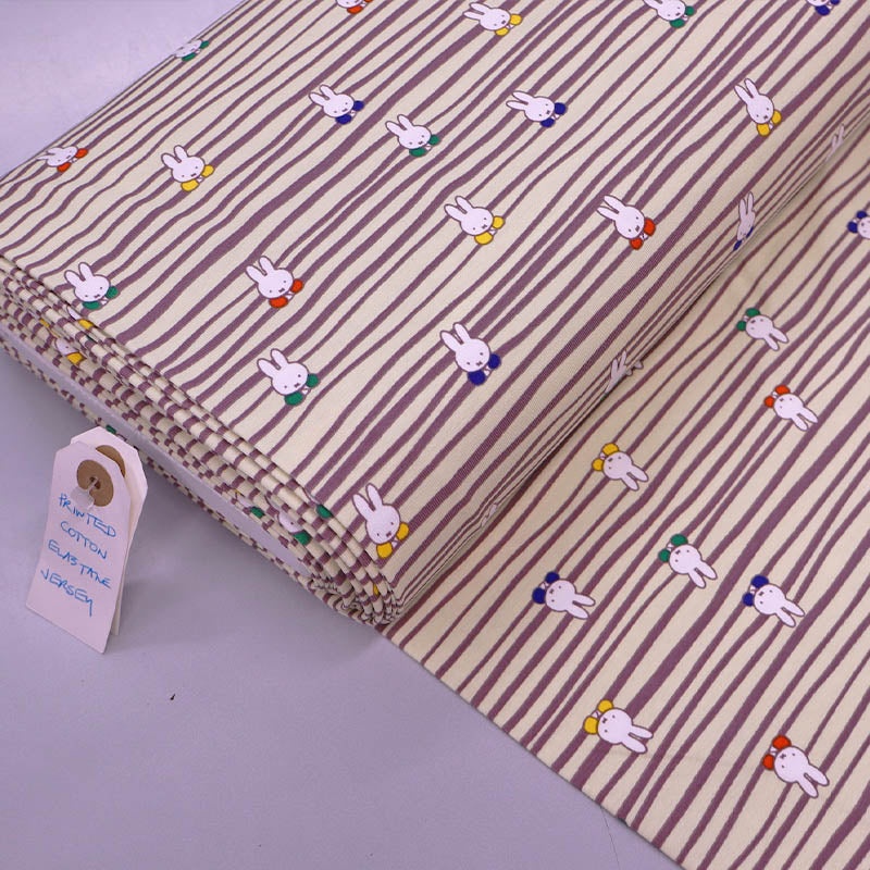 95% Cotton 5% Elastane Children's Jersey - Miffy Print Fabric Multi