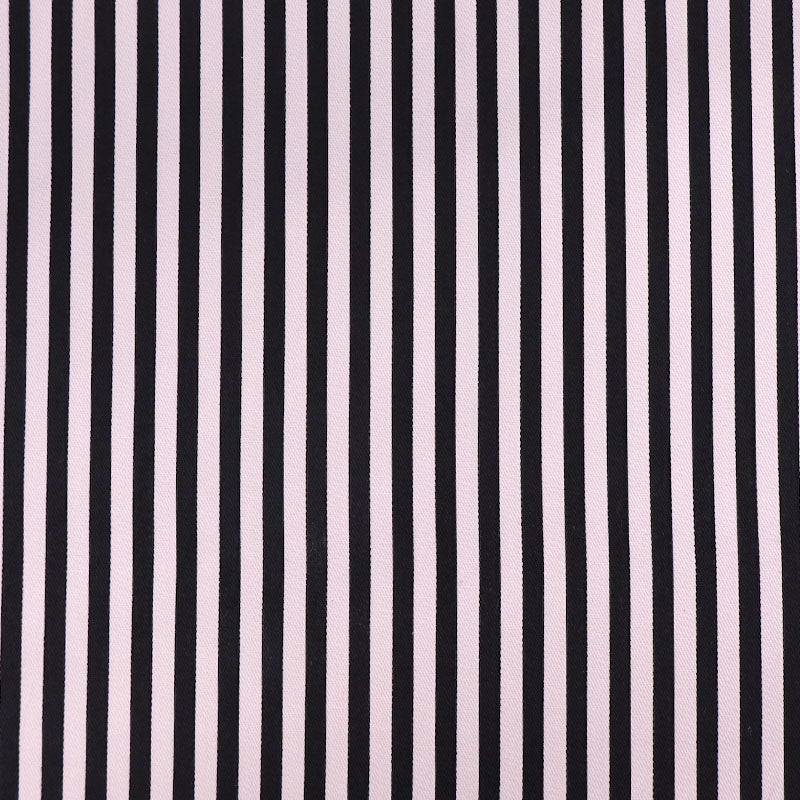 100% Cotton Gabardine Fabric - Black and Cream Stripe made in Japan by Sevenberry