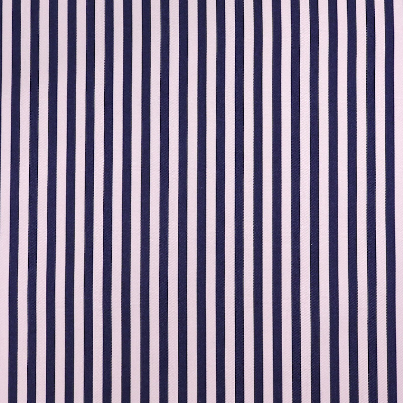 100% Cotton Striped Gabardine Fabric - Navy and Cream from Japanese designer Sevenberry.