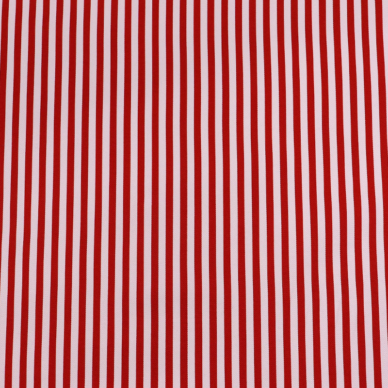 100% Cotton Gabardine Fabric - Red and Cream Stripe made in Japan by Sevenberry