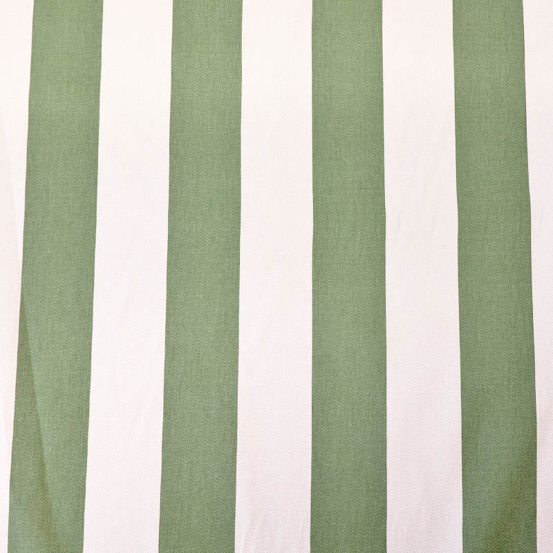 100% Cotton Sage Green and White Striped Gabardine Twill Fabric