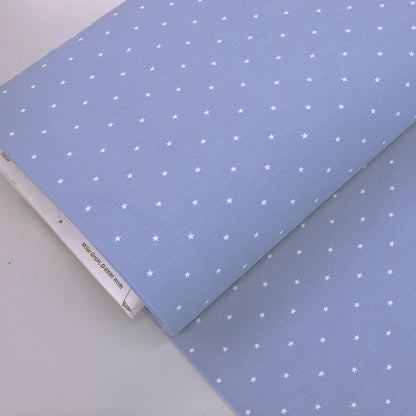 95% Cotton 5% Elastane Pale Blue Star Print Jersey Fabric