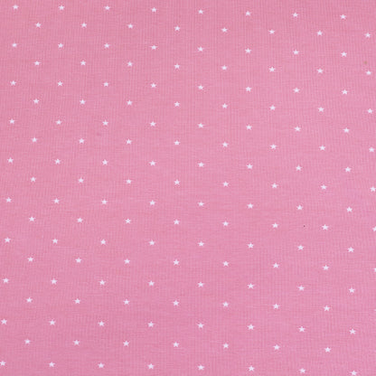 95% Cotton 5% Elastane Pink Star Print Jersey Fabric