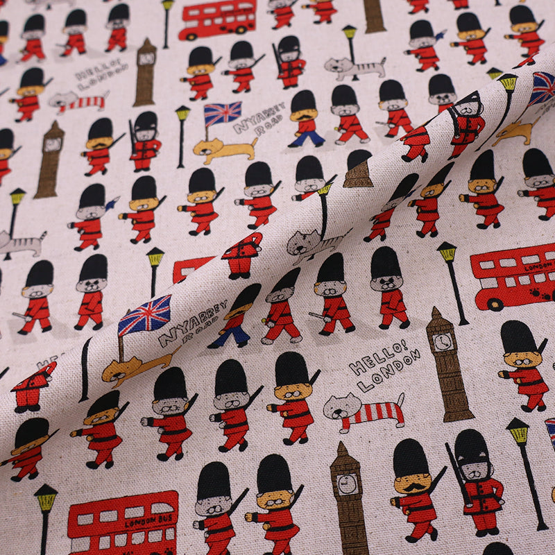 85% Cotton 15% Linen London Themed Fabric