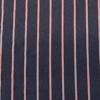 Cotton Mix Denim - Dark Blue - Red Stripe