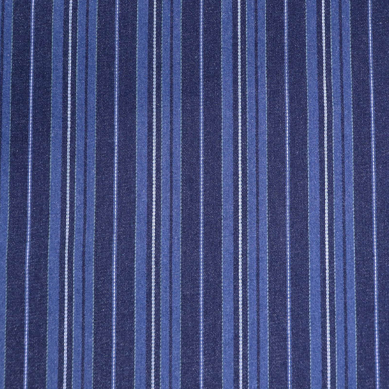 Dark blue striped denim fabric
