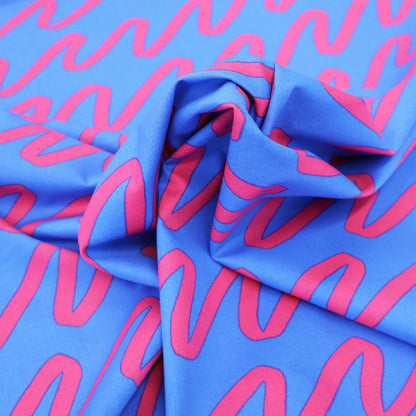 Blue and Pink 100% Cotton Poplin Fabric