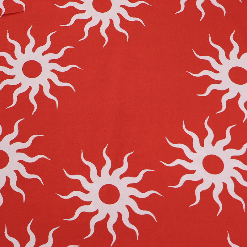 100% Cotton Red Cotton Poplin Fabric - Sun Print