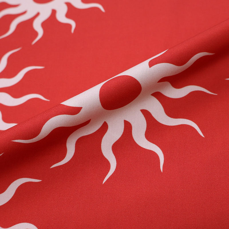 100% Cotton Red Cotton Poplin Fabric - Sun Print