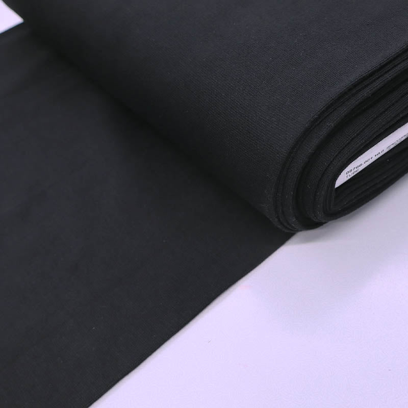 Cotton Rich Ribbing Black Fabrics Galore