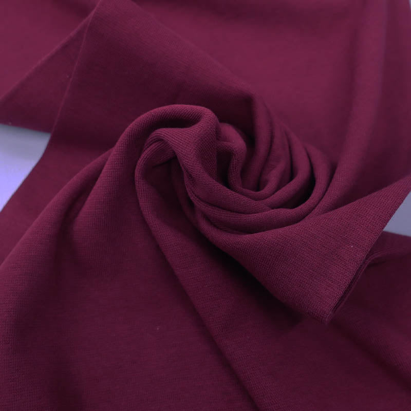 95% Cotton 5% Elastane Burgundy Red Tubular Ribbing Fabric
