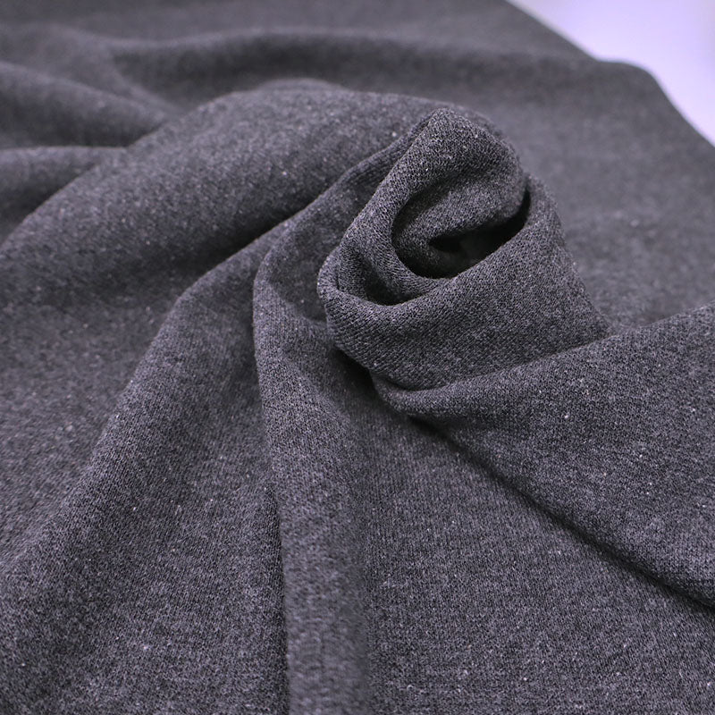 65% Cotton 30% Polyester 5% Elastane Dark Grey Ribbing Fabric