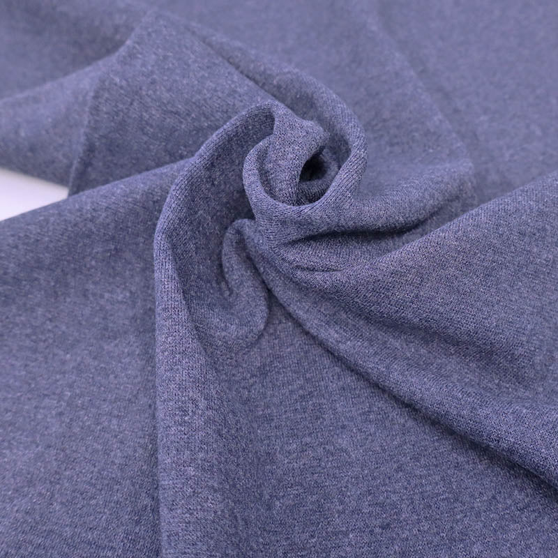 65% Cotton 30% Polyester 5% Elastane
Marl Blue Tubular Ribbing Fabric