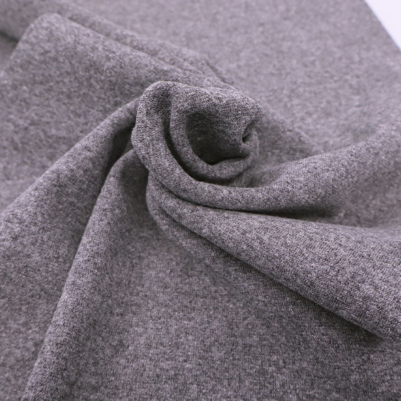 65% Cotton 30% Polyester 5% Elastane Mid Marl Grey Ribbing Fabric