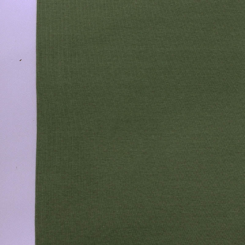 95% Cotton 5% Elastane Olive Green Tubular Ribbing Fabric