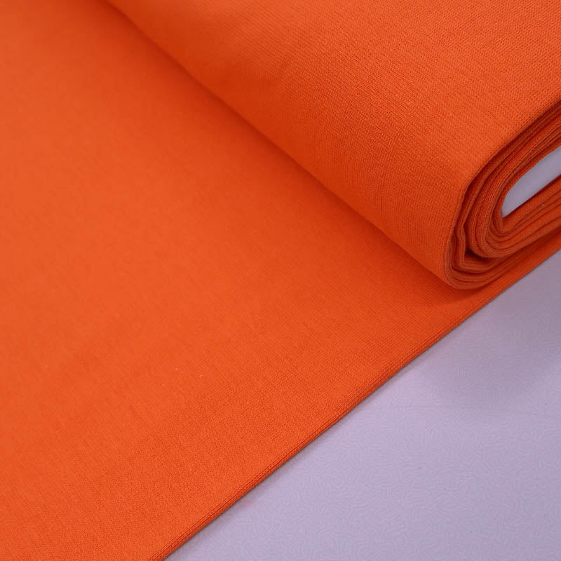 95% Cotton 5% Elastane Orange Tubular Ribbing Fabric