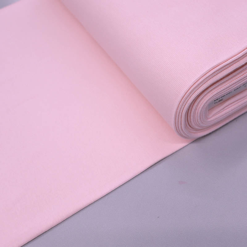 95% Cotton 5% Elastane Pale Pink Tubular Ribbing Fabric